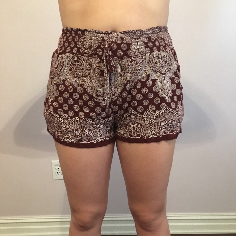 Flowy Red and White Shorts